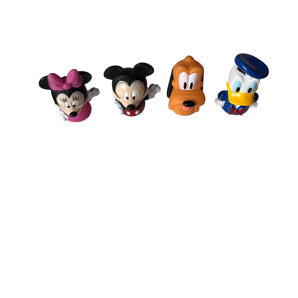 Disney Mickey Mouse Minnie Pluto Donald Duck Rubber Finger Puppets 4 Piece Set - Picture 2 of 3